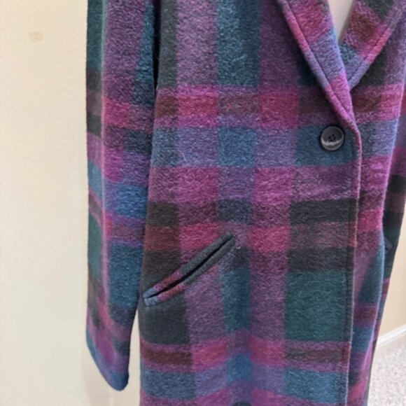 Nicole Miller Plaid Coat Sz XL - Picture 3 of 8